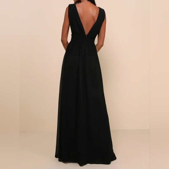 Lulus Women's Heavenly Hues Black Sleeveless Maxi Dress, Size MED - Picture 3 of 15
